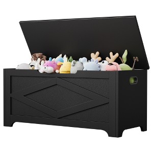 39.4" Storage Chest, Toy Box with 2 Safety Hinges, Storage Bench with Storage, Shoe Bench, Supports 300 lb, for Living Room, Entryway - 1 of 4