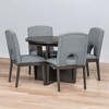 Modern 5-Piece Extendable Round Dining Table Set with Removable 16.2" Leaf & 4 Upholstered Chairs, Perfect for Small Spaces and Dining Room - 2 of 4