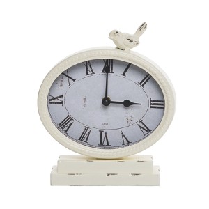 Transpac Wood 9.75 in. Off-White Everyday Bird Clock - 1 of 2