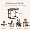 Zarler Adjustable Elevated Dog Bowls for X-Large and Large Breed,  Multiple Heights with 2 Stainless Steel Bowls, Raised Dog Bowls Stand, Brown/Black - 2 of 4