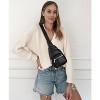 CLUCI Small Sling Bag for Women, Leather Crossbody Fanny Packs Trendy, Women's Chest Bag - 3 of 3