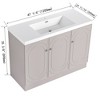 SEVOBAL Bathroom Vanities 48 Inch Freestanding Vanity with Resin Sink Soft Close Doors for Bathroom, Beige, 47.3"*19.7"*35.4" - 3 of 4