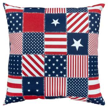 22"x22" Oversize Poly Filled Square Throw Pillow Red/White/Blue - Rizzy Home