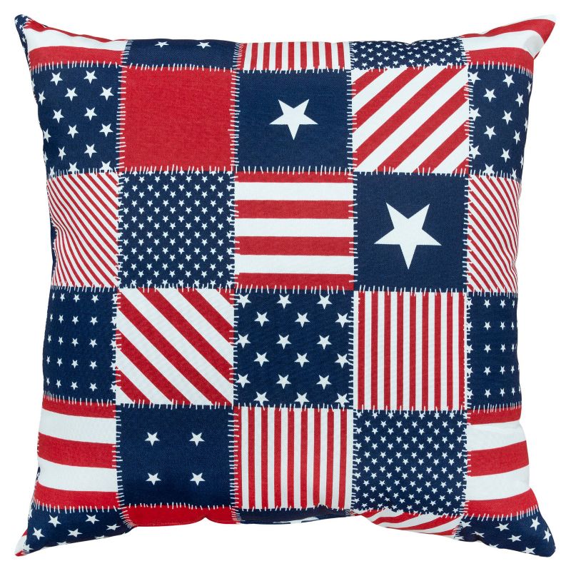 22&#34;x22&#34; Oversize Poly Filled Square Throw Pillow Red/White/Blue - Rizzy Home, 1 of 7