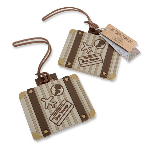 12ct 'Let the Journey Begin' Vintage Suitcase Luggage Tag