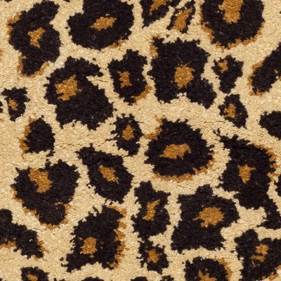 Teak and Black Hand-Tufted Wool 4' x 6' Rug