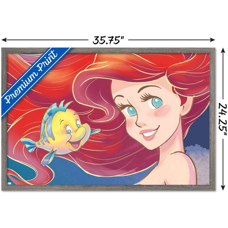 Trends International Disney The Little Mermaid - Ariel Close-Up Framed Wall Poster Prints, 3 of 7
