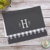 Personalization Mall Black & White Plaid Waffle Weave Kitchen Towel - 2 of 4