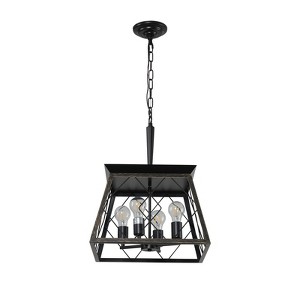 XINGHANZHENXUAN Black Farmhouse Pendant Light Fixture, Height Adjustable, Easy Install for Home & Commercial Spaces - 1 of 4