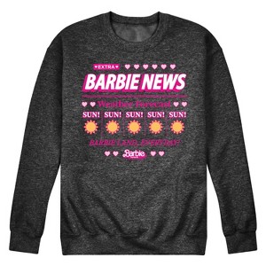 Men's - Barbie - Barbie Land New Weather Forecast Graphic Fleece Sweatshirt - 1 of 4