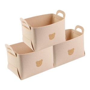 REGALWOVEN Premium Material Collapsible Design Spacious Capacity Versatile Use Open Storage Bins 3 Pcs - 1 of 4