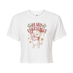 Women's - Winnie the Pooh - Pooh Wishes A Beary Christmas Cropped Graphic T-Shirt - 1 of 4