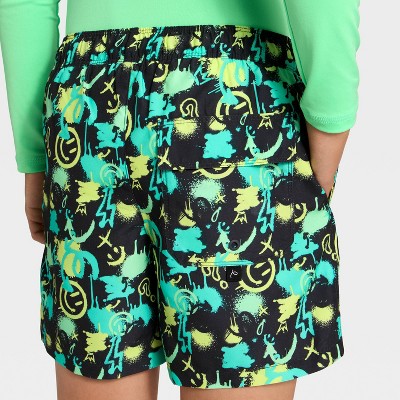 Детские шорты Art Class Boys' Swim Shorts - art class™ Black/Vibrant Mint/Fresh Lime/Aqua Splash M — фото 3