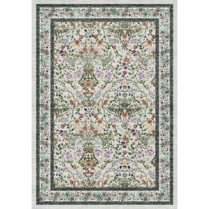 Retro Botanical Area Rug Floral Patterned Rug Stylish Floor Decor for Living Room Bedroom - 1 of 1