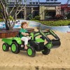 12V 3-in-1 Kids Ride-on Excavator and Tractor with Detachable Trailer, 25w Dual Motors, Durable Plastic - 2 of 4