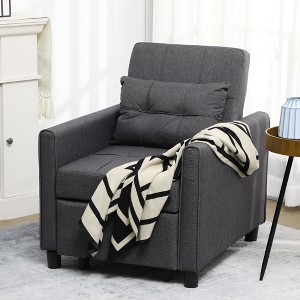 NicBex Convertible Sleeper Chair,3-in-1 Multi-Functional Folding Sofa Bed,Modern Couches with  Adjustable Backrest for Living Room,Dark Gray/Gray - 1 of 4