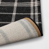 2'x3' Indoor/Outdoor Woven Tapestry Rug Black - Threshold™: Front Door Layering Mat, Check Pattern, Flat Pile - 4 of 4