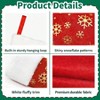 12PCS Bulk Stockings 18 Inch Large with White Plush Cuff Xmas Stocking Felt Flannel Faux Golden Snowflakes Thickened Fireplace Mantel - 3 of 4