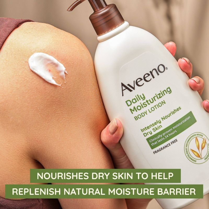 Aveeno Daily Moisturizing Lotion For Dry Skin with Soothing Oats and Rich Emollients, Fragrance Free, 6 of 12