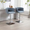 Adjustable Counter Height Barstools Set of 2,Vintage Barstools with Back and Layered Footrest,360° Swivel Boucle Barstools Set-Cuddlewood - 2 of 4