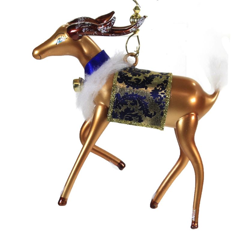 Italian Ornaments 5.25 In Reindeer With Fabric Saddle Italian Ornament Tree Ornaments, 1 of 4