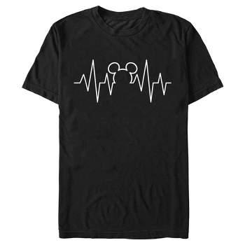 Men's Mickey & Friends Heartbeat Mickey Mouse Logo T-Shirt