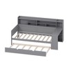 Sevobal Beds Wooden Twin Size Daybed with Storage Drawers Shelves Trundle and Study Desk for Bedroom and Study Spaces, Gray, 91.3"*49.9"*44.9" - 2 of 4