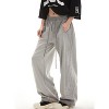 Mocamel Women's High Waisted Plus Size Striped Loose Fit Straight Sweatpants Are Comfortable and Soft. - 4 of 4