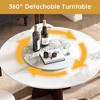 KWPZQEB 59" Round Marble Dining Table with Rotating Tray, Modern Sintered Stone Dining Table w/ Wood Walnut Base for Dining Room, Kitchen - 4 of 4