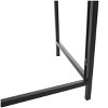 Olivia & May Metal Arched Console Table with Wood Zig Zag Patterned Top and Rattan Accents Black: Entryway Furniture, No Glass - 3 of 4