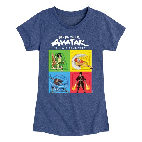 Girls' - Avatar: The Last Airbender - Four Elements Square Fitted Short Sleeve Graphic T-Shirt - image 1 of 4