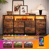 63.3 Inch Dresser for Bedroom, 10 Drawer Dresser TV Stand for 65 70 75 Inch TV, Fabric Chest of Drawers with LED Lights & Power Outlets - 4 of 4