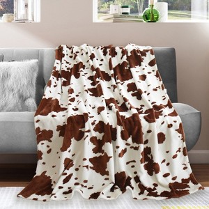 LOVEVOOK Soft Cow Print Blanket, Cozy Cow Throw Blanket for Couch Bed and Travel, Cow Decor Plush Throw Blankets for All Seasons - 1 of 4