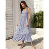 Women's Maternity Smocked Summer Dress Boho Casual Spaghetti Strap Square Neck Sleeveless Maxi Dress Baby Shower - 2 of 4