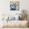 Madison Park 16"x16" Beach Playful Lively Dogs Print Canvas Wall Decor Art Blue - 3 of 4