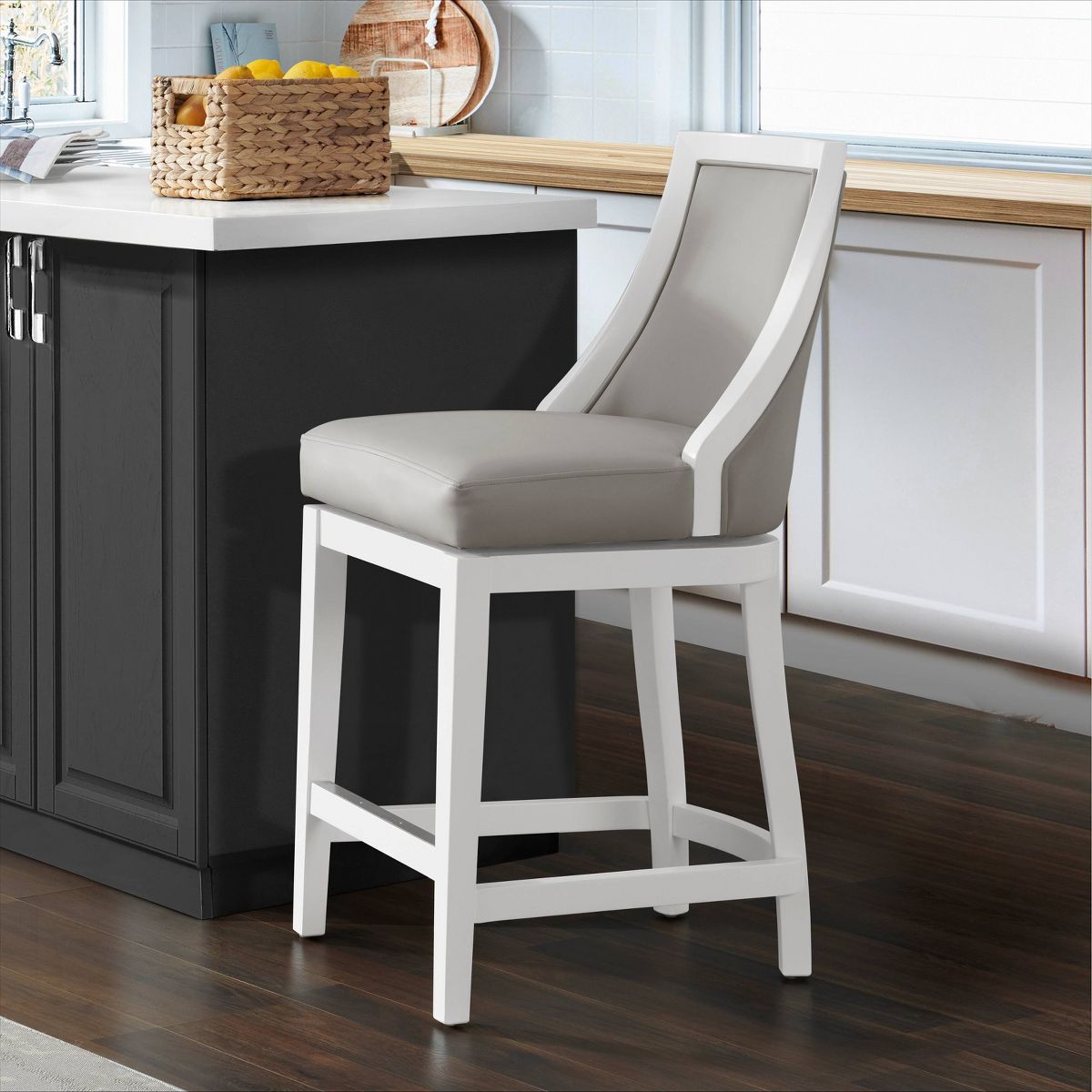 Ellie Counter Height Barstool with Back - Alaterre Furniture - thumbnail 2
