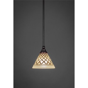 Toltec Lighting Any 1 - Light Pendant in  Black Copper with 7" Chocolate Icing Shade - 1 of 1