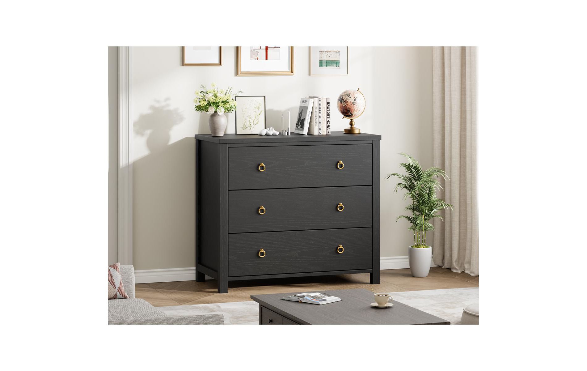 3 Dresser for Bedroom, 29" Tall Dresser, Modern Tall Drawer Dresser with Storage, Wooden Closet Dressers Chest of Drawers, White