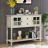 TIRAMISUBEST Sideboard Console Table with Bottom Shelf, Farmhouse Buffet Storage Cabinet with 2 Storage Drawers for Living Room - 2 of 4