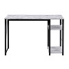 Vynxaria Vintage-Chic Rectangular Desk in Antique White/Black 2 Shelves for Clutter-Free Home Studies Offices - 2 of 4