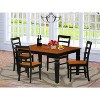 HomeStock 5-Piece Black and Cherry Finish Solid Wood Top Dining table with 4 Chairs - 2 of 4