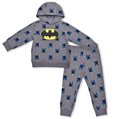 Warner Bros Boy's Batman 2 Piece Coordinates, Pullover Hoodie Jacket And  Jogger Pants Set - All Over Print, Gray / Size 4t : Target