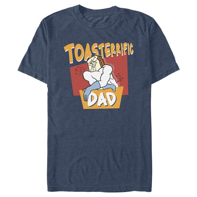 Men's The Ren & Stimpy Show Powdered Toast Man Toasterrific Dad T-Shirt, 1 of 5