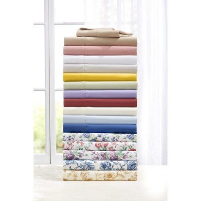 Twin Taupe Toile Floral Microfiber Sheet Set