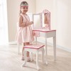 Teamson Kids 2pc Gisele Giraffe Print Kids' Wooden Vanity Set Pink/White: Toddler Vanity, Childrens Bedroom Furniture - 3 of 4