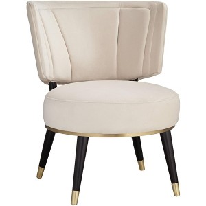 55 Downing Street Arman Luxe Light Creme Fabric Round Chair - 1 of 4