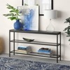55" Metal 3-Shelf Short Console Table in Black Bronze - Henn&Hart - 3 of 4