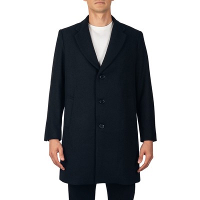 Alpine Swiss Luke Mens Wool Blend Overcoat Single Breasted Topcoat Tailored Notch Lapel Coat Business Professional BLK LRG — фото 5