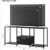 1 Metal Fabric Drawer TV Stand 55 in - Modern Entertainment Center, Versatile Storage Solutions, LED Light Feature, Compact and Practical - 2 of 4