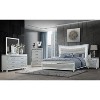 Vynxaria Contemporary White Nightstand, Modern Glamour Style, Crushed Crystal Drawer Fronts, Glitter & Mirrored Accents - 2 of 4